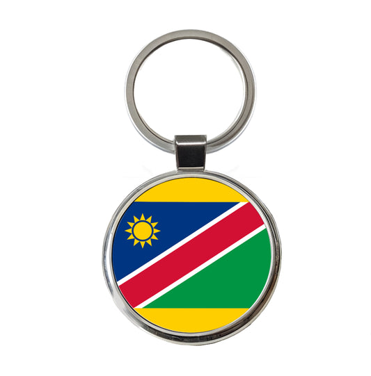 Namibia Country Flag Round Metal Keychain