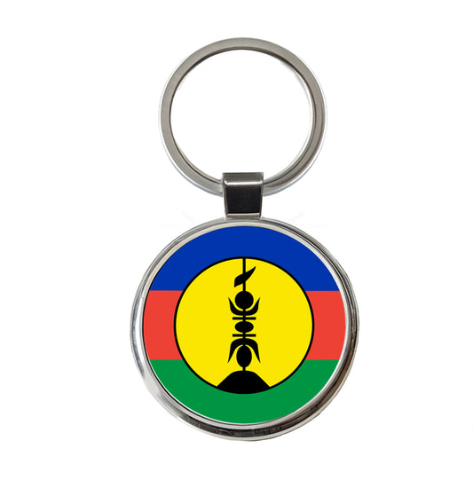 New Caledonia Country Flag Round Metal Keychain