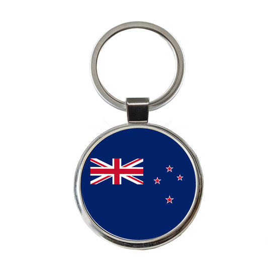 New Zealand Country Flag Round Metal Keychain