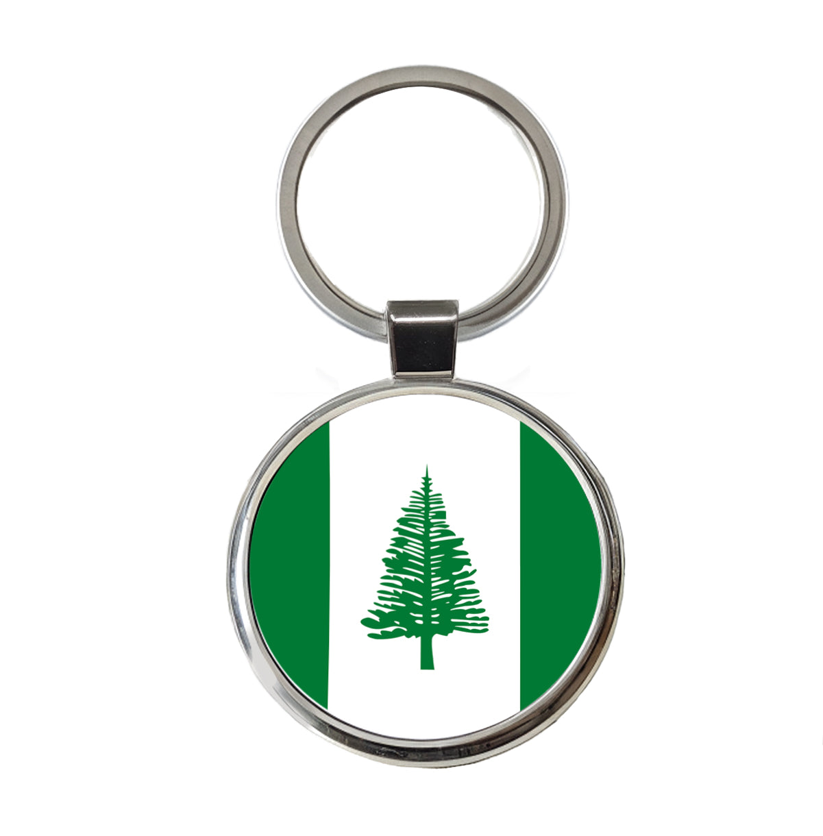 Norfolk Island Country Flag Round Metal Keychain