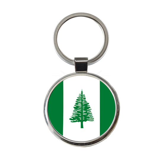 Norfolk Island Country Flag Round Metal Keychain