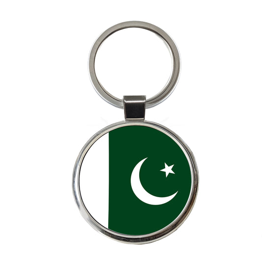 Pakistan Country Flag Round Metal Keychain