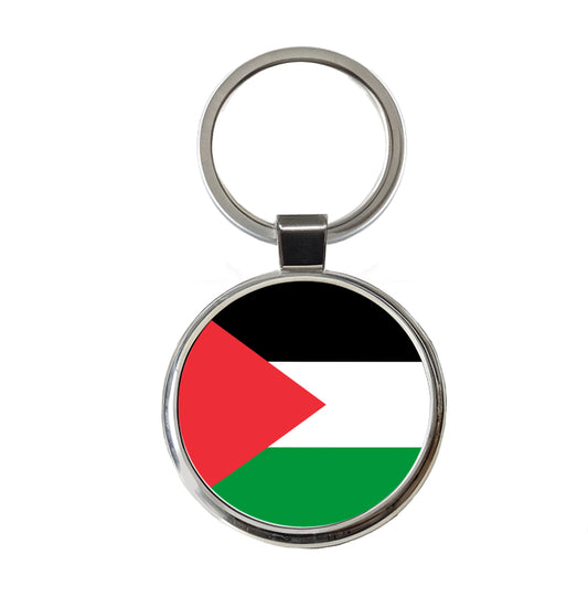 Palestine, State of Country Flag Round Metal Keychain