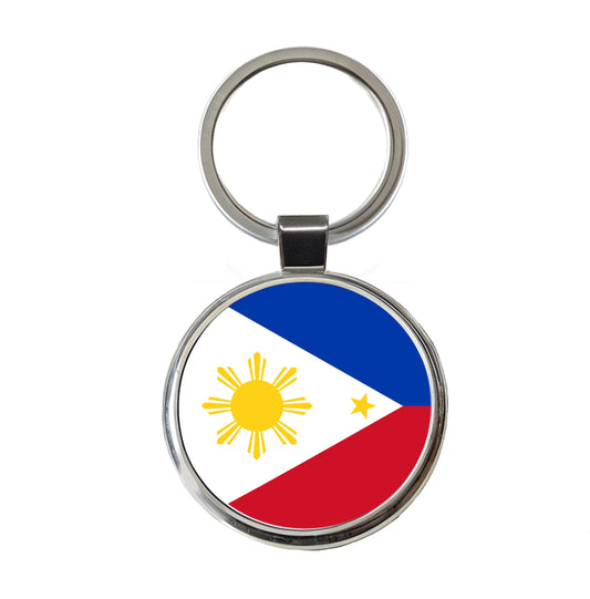 Philippines Country Flag Round Metal Keychain