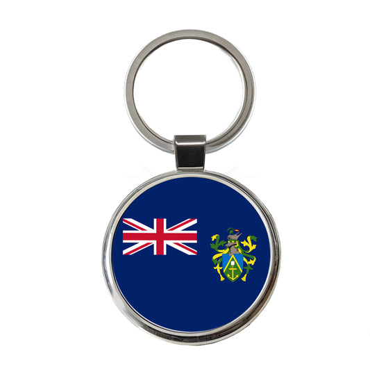 Pitcairn Country Flag Round Metal Keychain