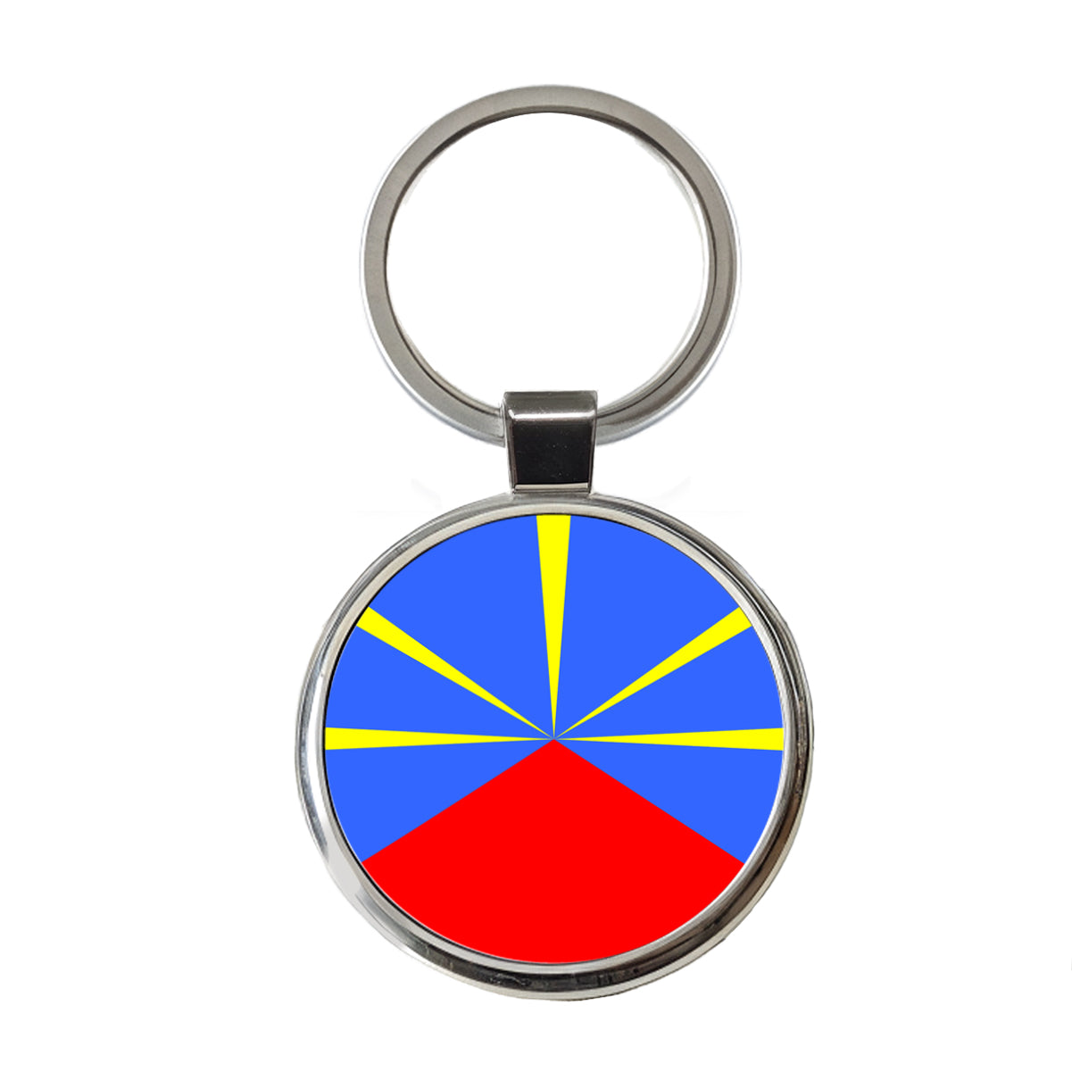 Réunion Country Flag Round Metal Keychain
