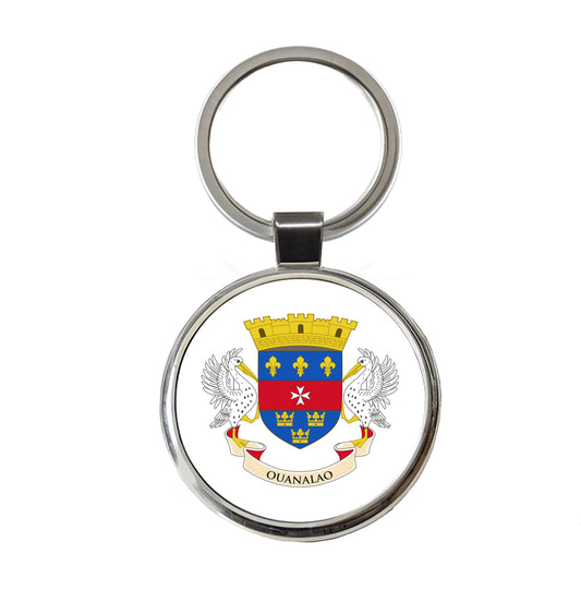 Saint Barthélemy Country Flag Round Metal Keychain