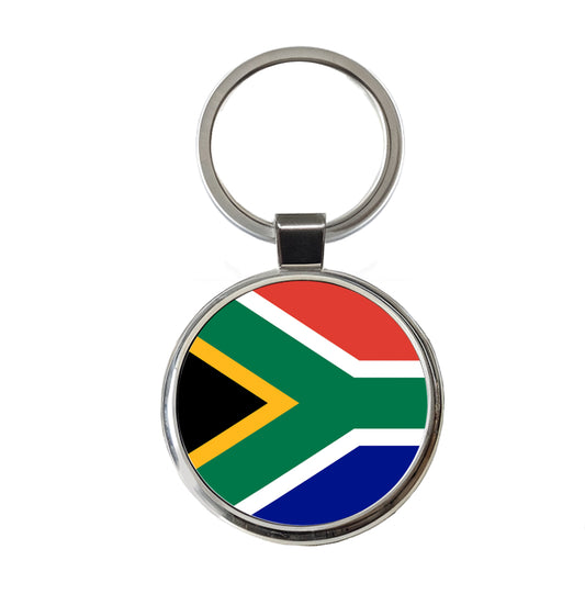 South Africa Country Flag Round Metal Keychain