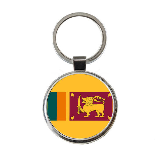Sri Lanka Country Flag Round Metal Keychain