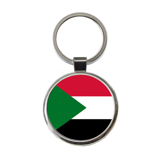 Sudan (the) Country Flag Round Metal Keychain