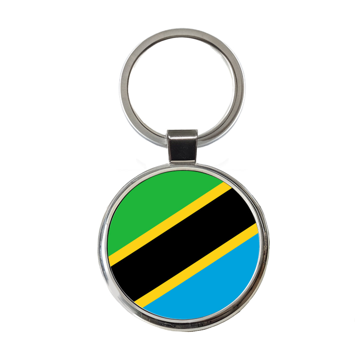 Tanzania, United Republic of Country Flag Round Metal Keychain