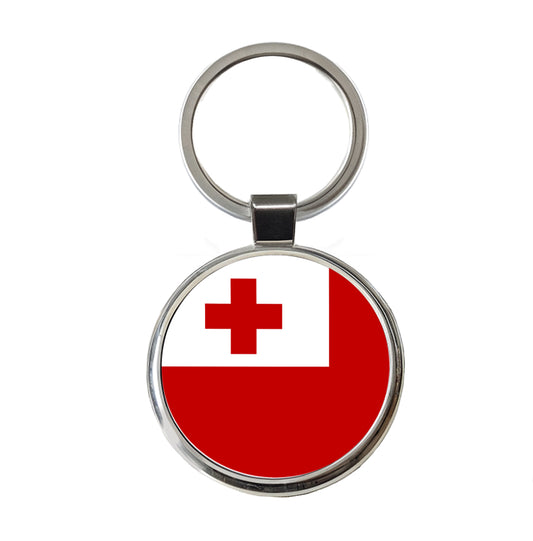 Tonga Country Flag Round Metal Keychain