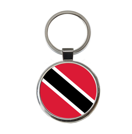 Trinidad and Tobago Country Flag Round Metal Keychain