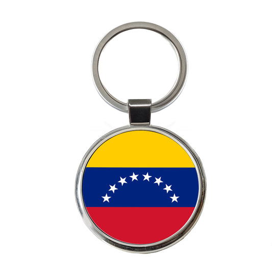 Venezuela Country Flag Round Metal Keychain