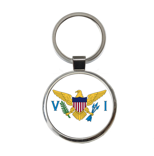 Virgin Islands (U.S.) Country Flag Round Metal Keychain
