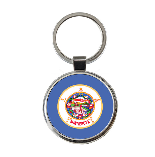 Minnesota MN State Flag Round Metal Keychain