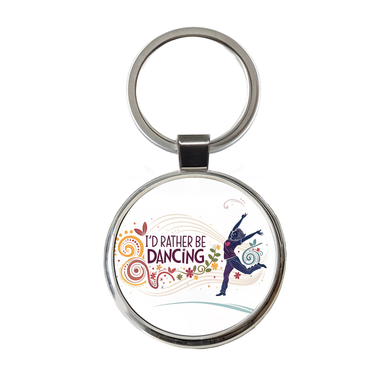 I'd Rather Be Dancing Dancer Round Metal Keychain
