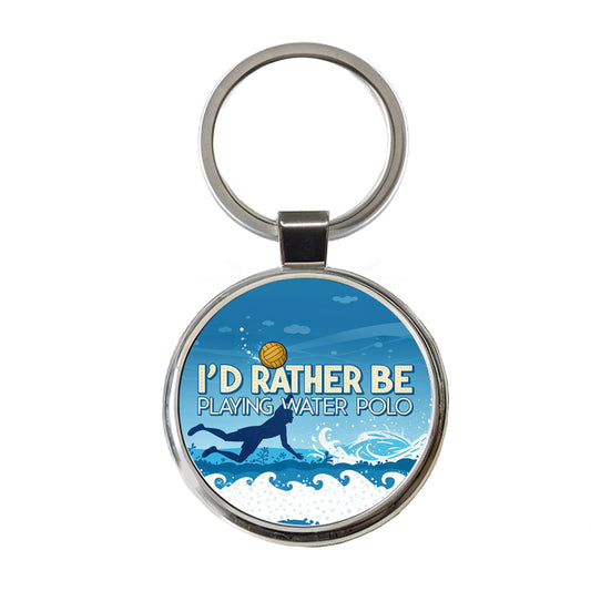 I'd Rather Be Playing Water Polo Round Metal Keychain