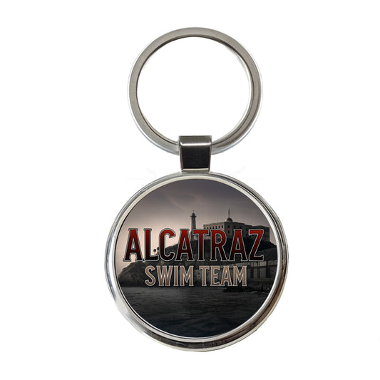 Alcatraz Prison Swim Team Funny Round Metal Keychain