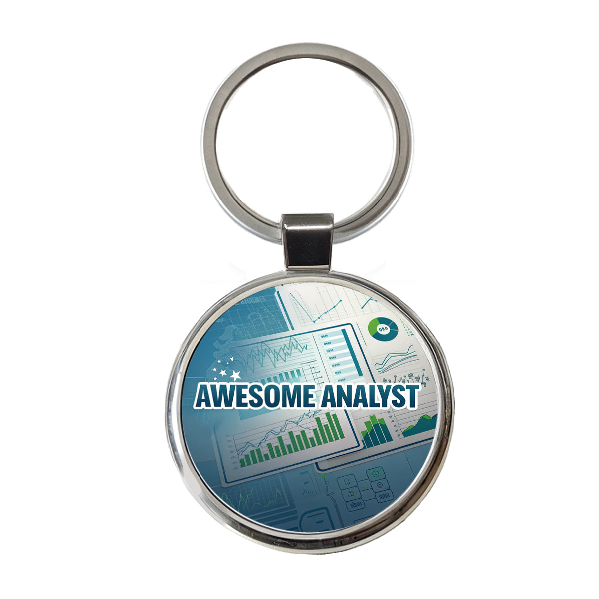 Awesome Analyst Reporting Inspirational Round Metal Keychain