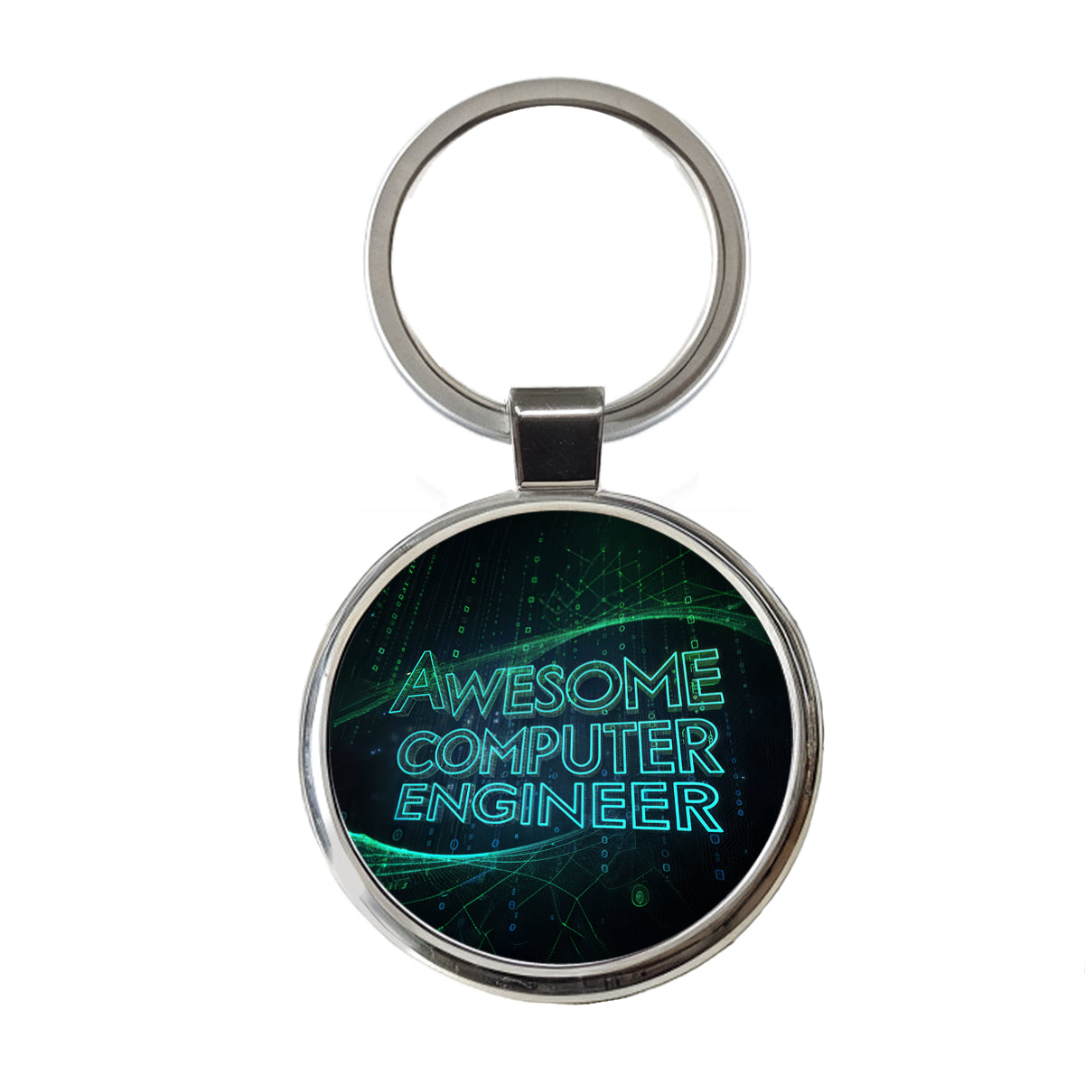 Awesome Computer Engineer Inspirational Round Metal Keychain