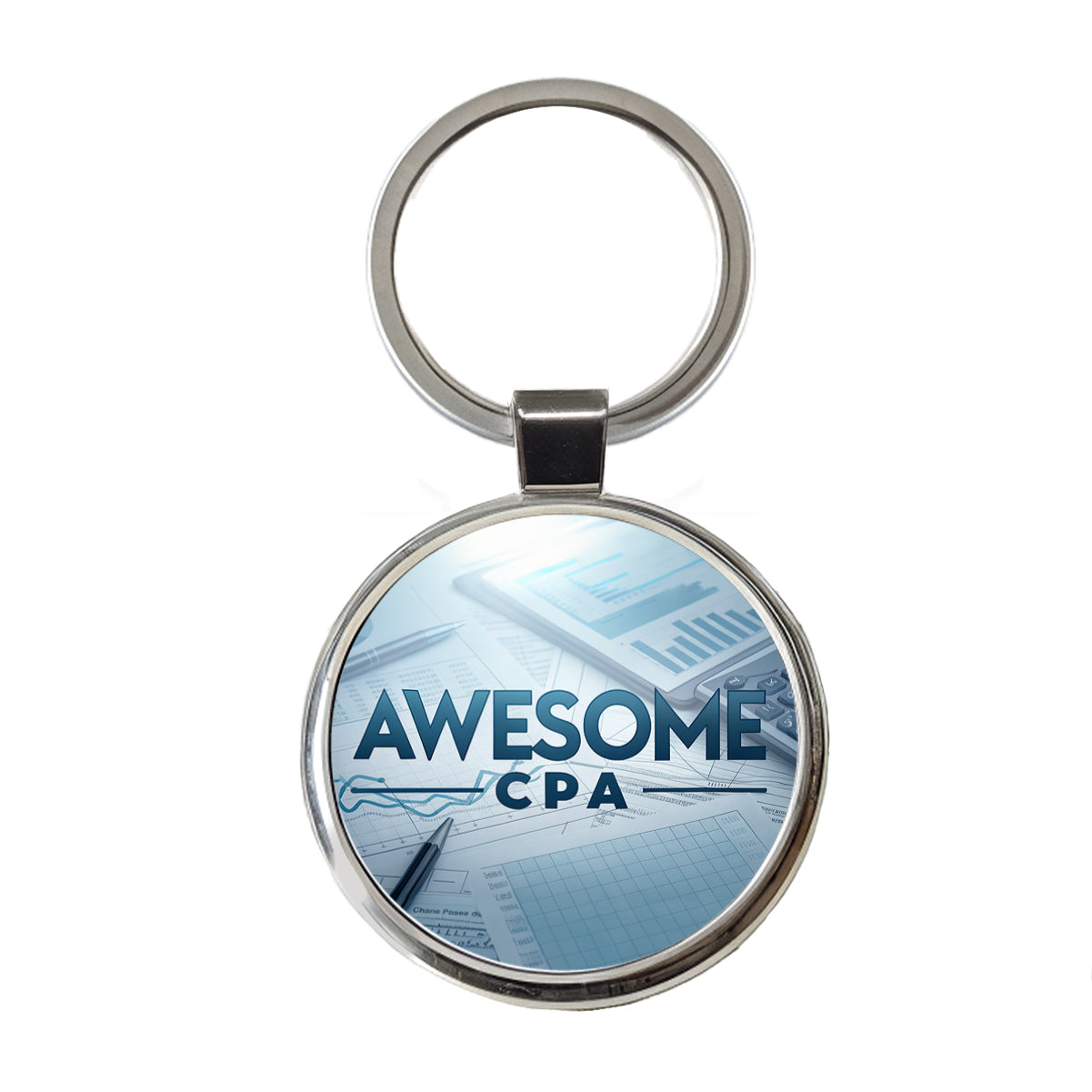 Awesome CPA Inspirational Round Metal Keychain