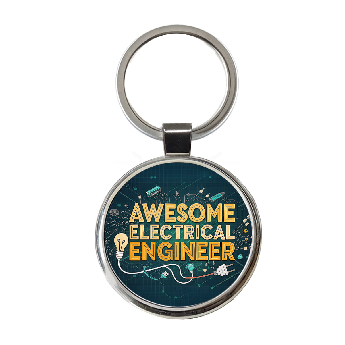 Awesome Electrical Engineer Inspirational Round Metal Keychain