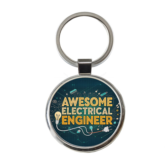 Awesome Electrical Engineer Inspirational Round Metal Keychain