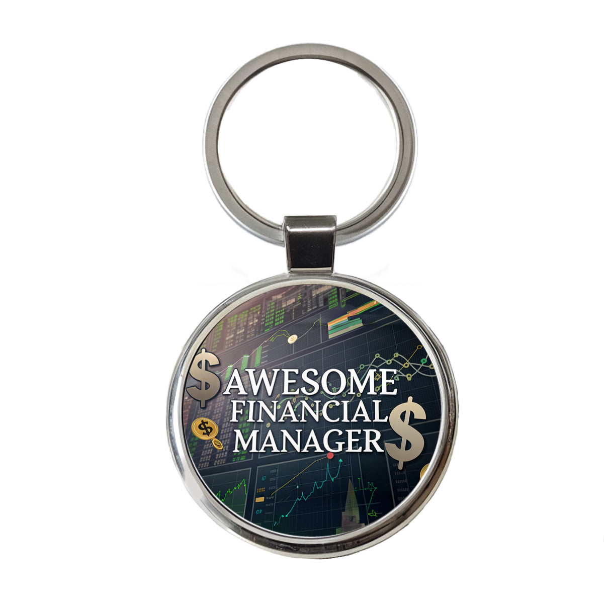 Awesome Financial Money Manager Inspirational Round Metal Keychain