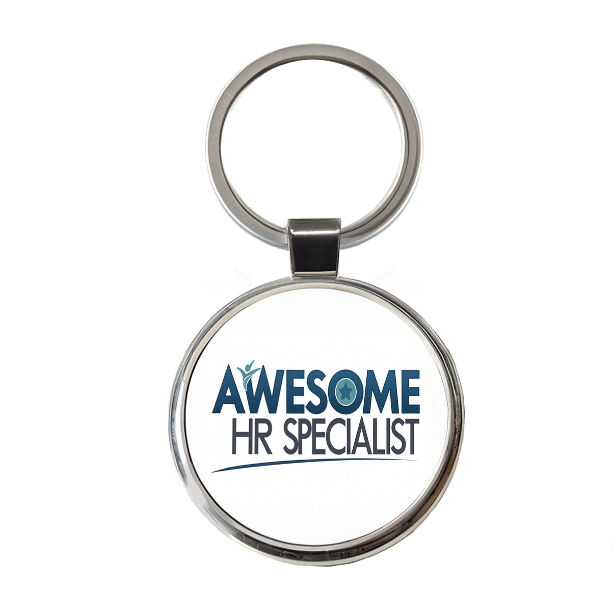 Awesome HR Specialist Human Resources Inspirational Round Metal Keychain
