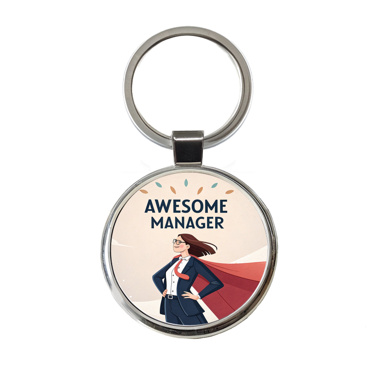 Awesome Manager Woman Female Inspirational Round Metal Keychain