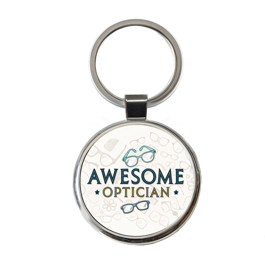 Awesome Optician Optical Inspirational Round Metal Keychain