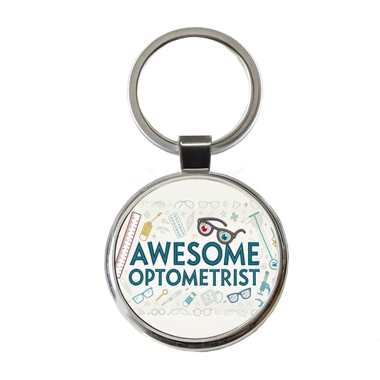 Awesome Optometrist Optical Inspirational Round Metal Keychain
