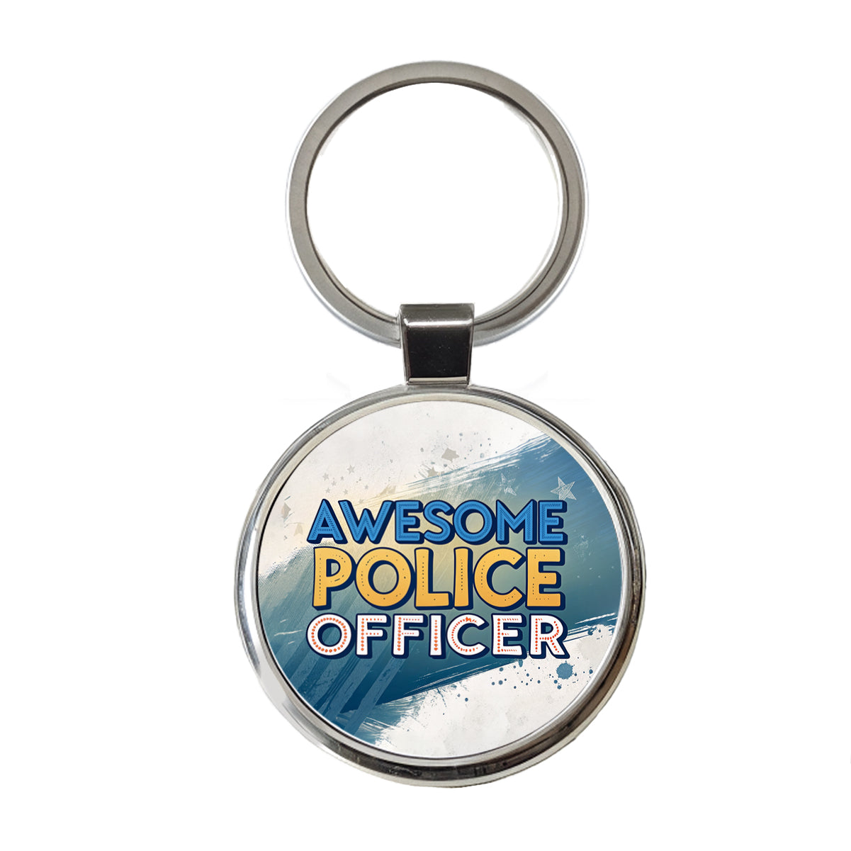Awesome Police Officer Inspirational Round Metal Keychain