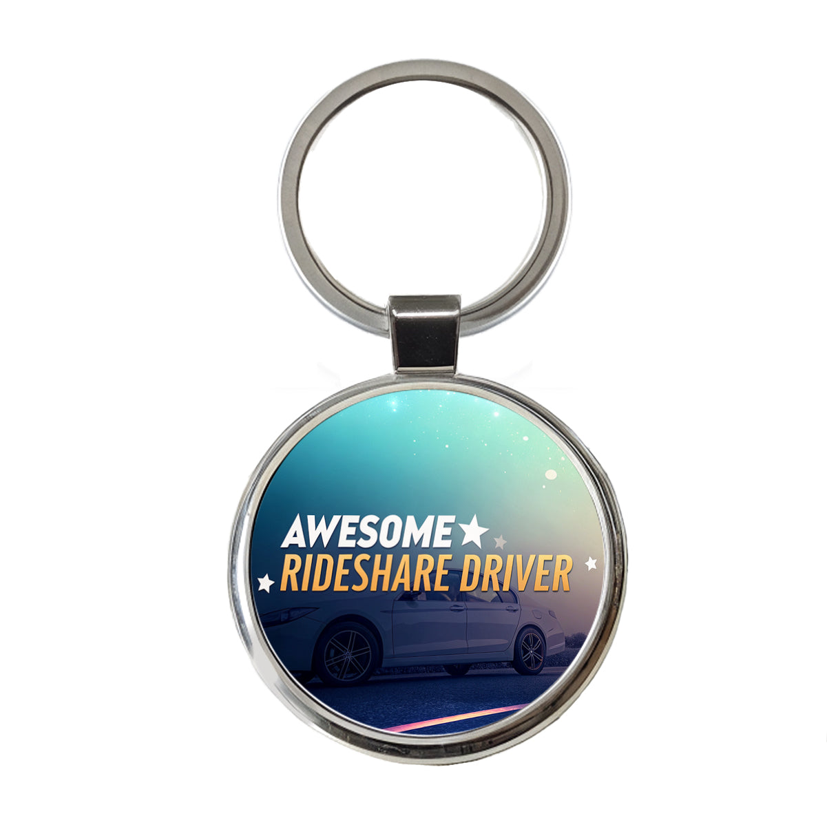 Awesome Rideshare Driver Inspirational Round Metal Keychain