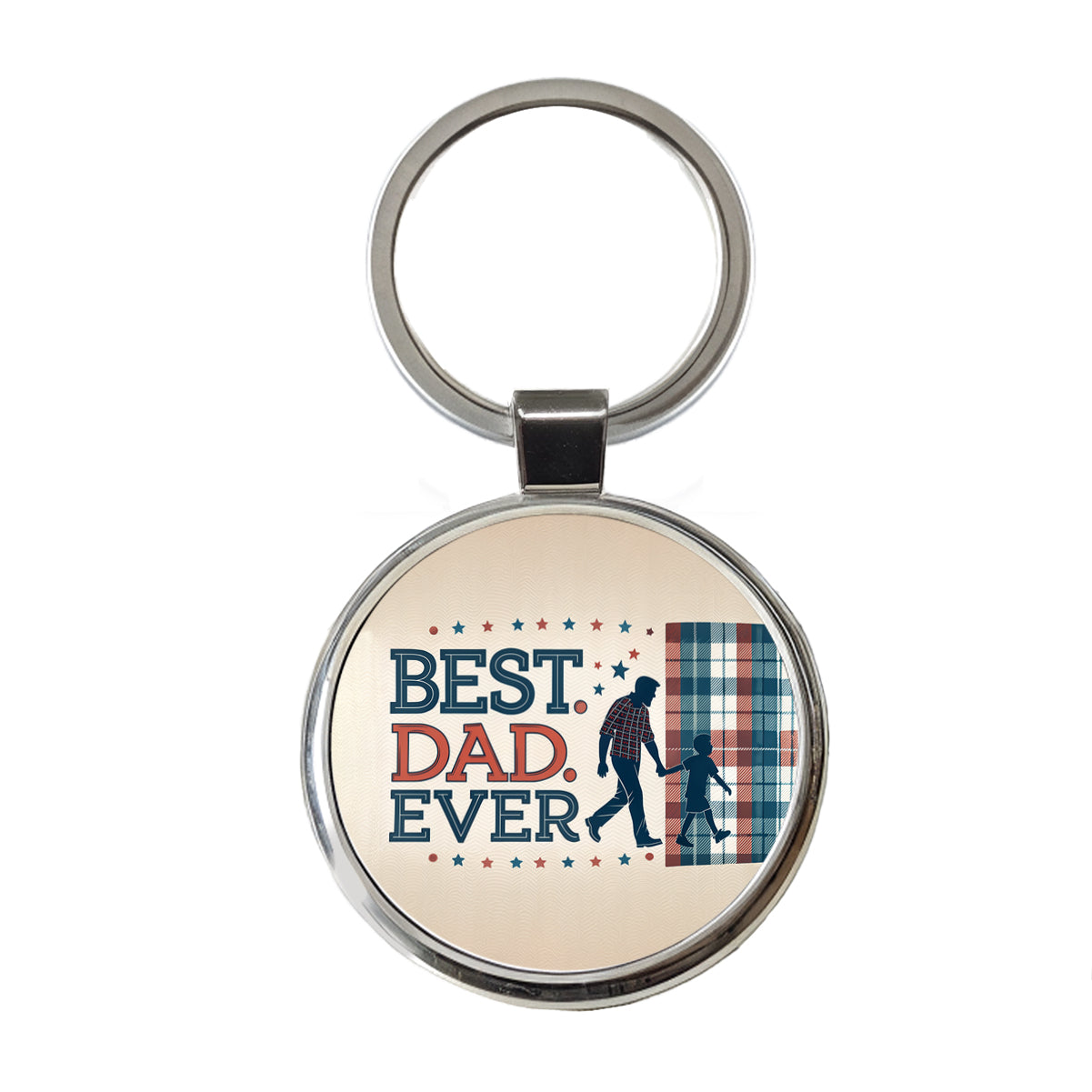 Best Dad Ever Father's Day Round Metal Keychain