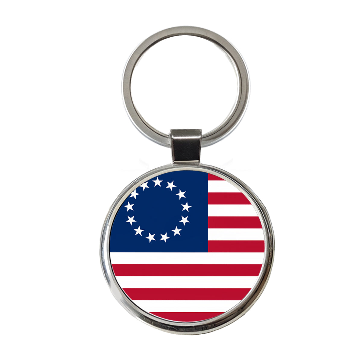 Betsy Ross Flag 13 Colonies Round Metal Keychain
