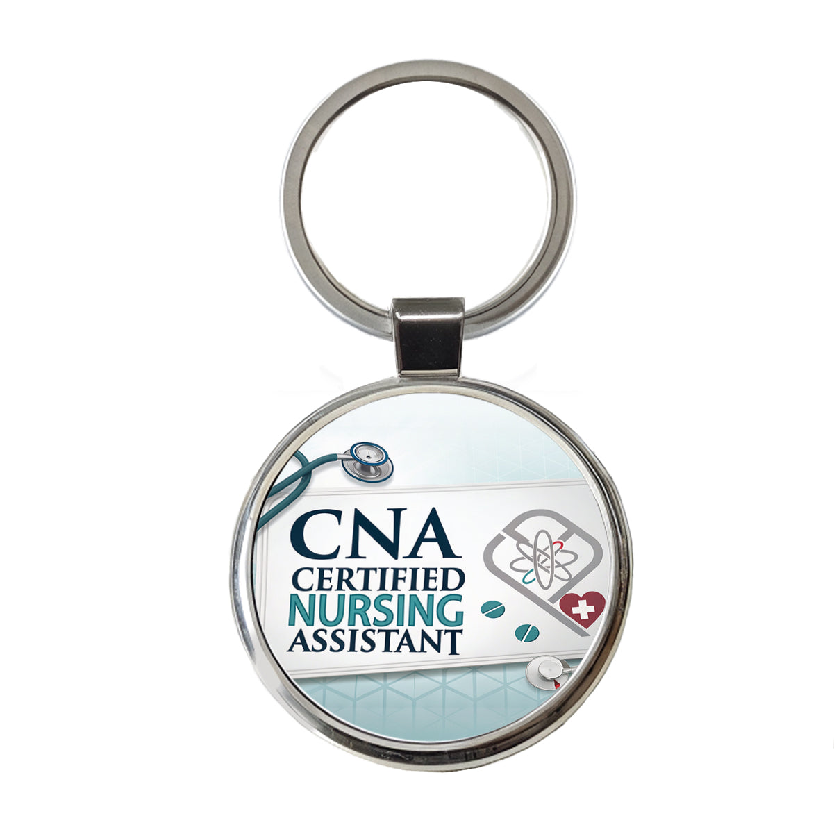 CNA Certified Nursing Assistant Medical Hospital Round Metal Keychain