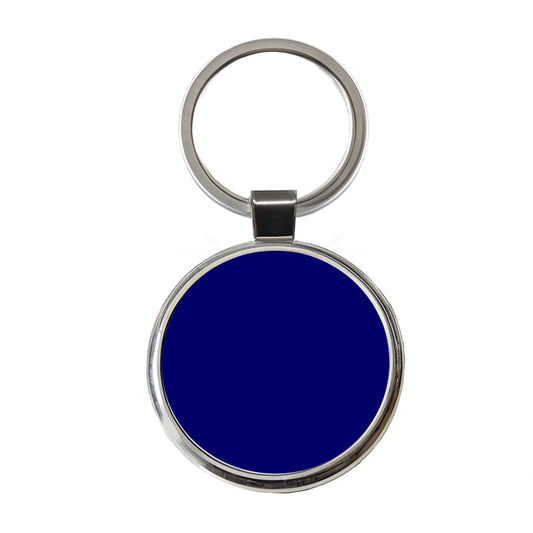 It's Just a Solid Dark Blue Color Round Metal Keychain