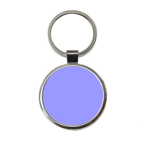 It's Just a Solid Lavender Color Round Metal Keychain