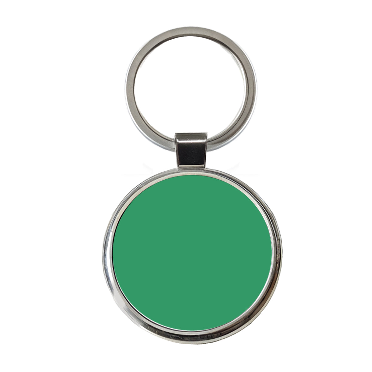 It's Just a Solid Teal Color Round Metal Keychain
