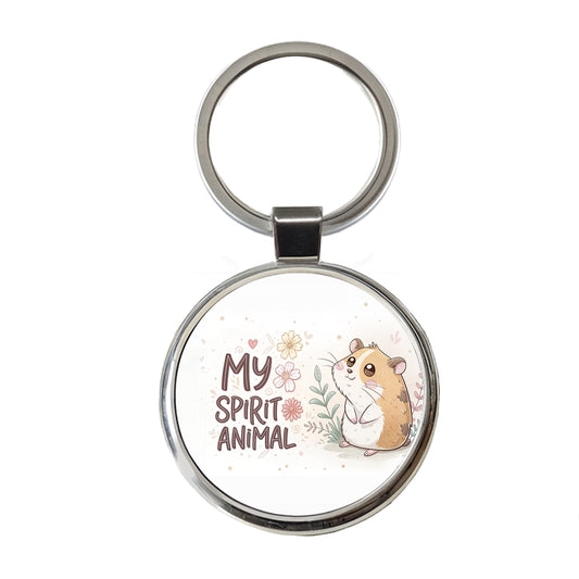 My Spirit Animal Hamster Funny Round Metal Keychain