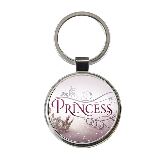 Princess Crown Tiara Royalty Funny Round Metal Keychain