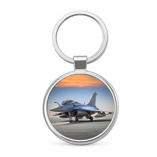Dassault Rafale French Multirole Fighter Plane Round Metal Keychain