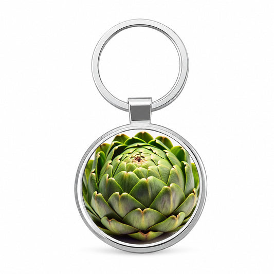 Artichoke Vegetable Photo Round Metal Keychain