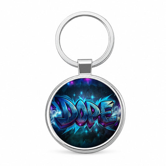 Dope Graffiti Round Metal Keychain
