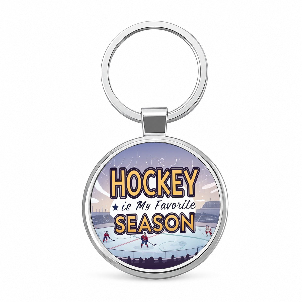 Hockey is My Favorite Season Funny Round Metal Keychain