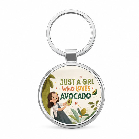 Just A Girl Who Loves Avocado Cute Round Metal Keychain