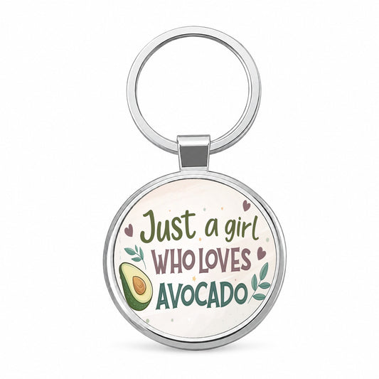 Just A Girl Who Loves Avocado Funny Round Metal Keychain