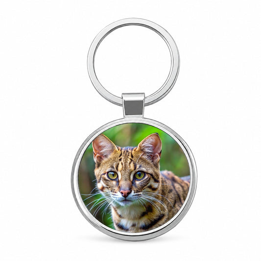 Kodkod Wild Cat Photo Round Metal Keychain